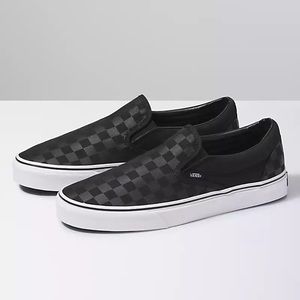 Vans Checkerboard Black Asher Slip-on Shoes